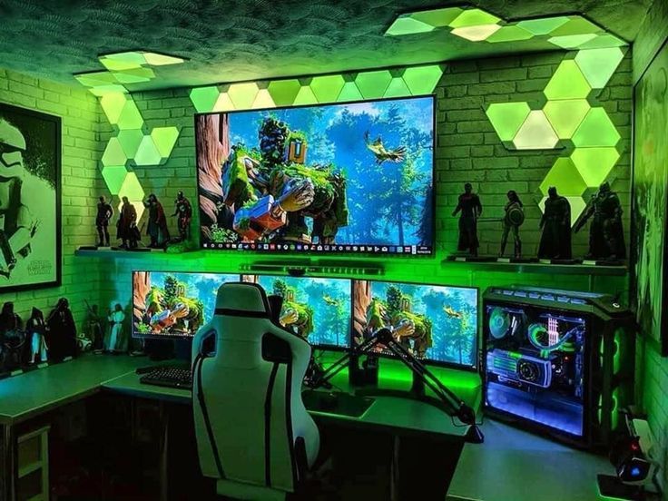 gaming room futuristik hijau
