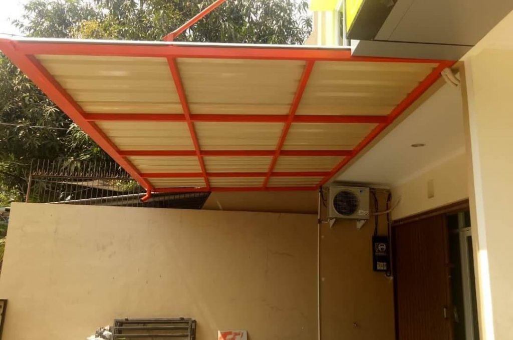 kanopi tanpa tiang atap spandek