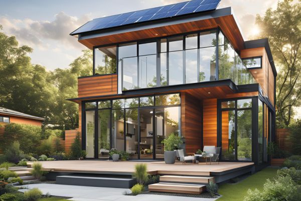 modern home with solar panel