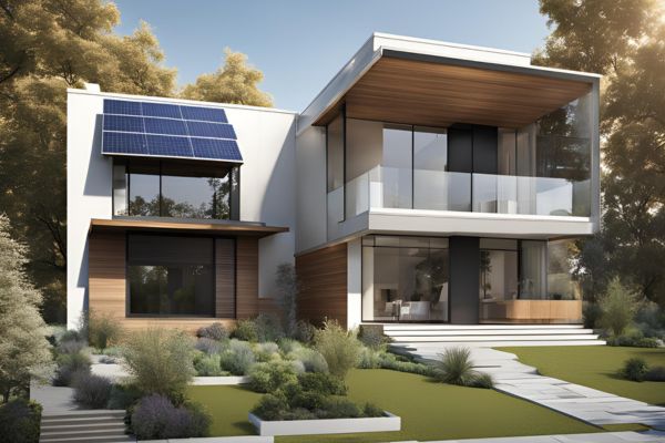 modern house with solar panel